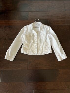 Gap Kids 1969 White Denim Jacket - Classic Button-Up Style; Size Small